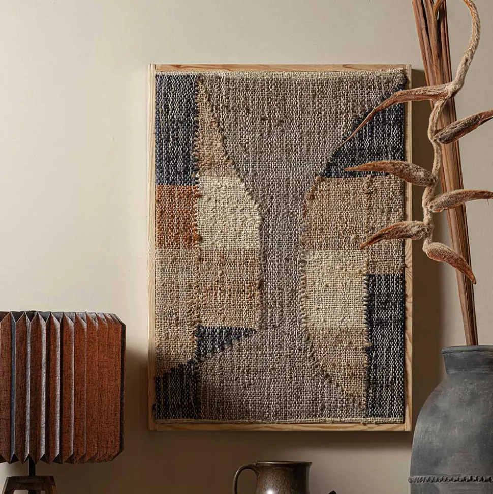 Wandbilder aus Jute und Holz - Lachea (2er Set)