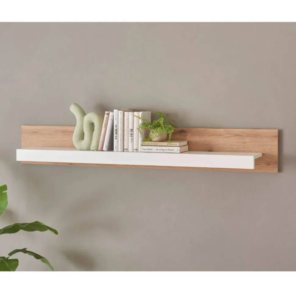 Wandboard in Eiche Natur und Mattweiß - Adejano