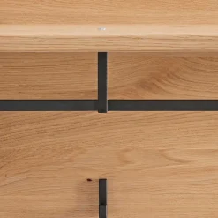 Wandgarderobe aus Asteiche Massivholz und Metall - Zonga