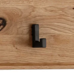 Wandgarderobe aus Asteiche Massivholz und Metall - Zonga