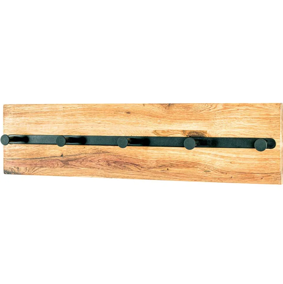 Wandgarderobe aus Metall & Eichenholz - Cornello