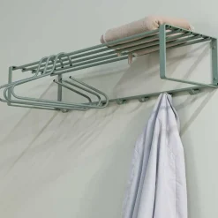 Wand-Garderobe aus Stahl in Graugrün - Satroni