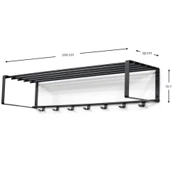 Wand-Garderobe aus Stahl in Graugrün - Satroni