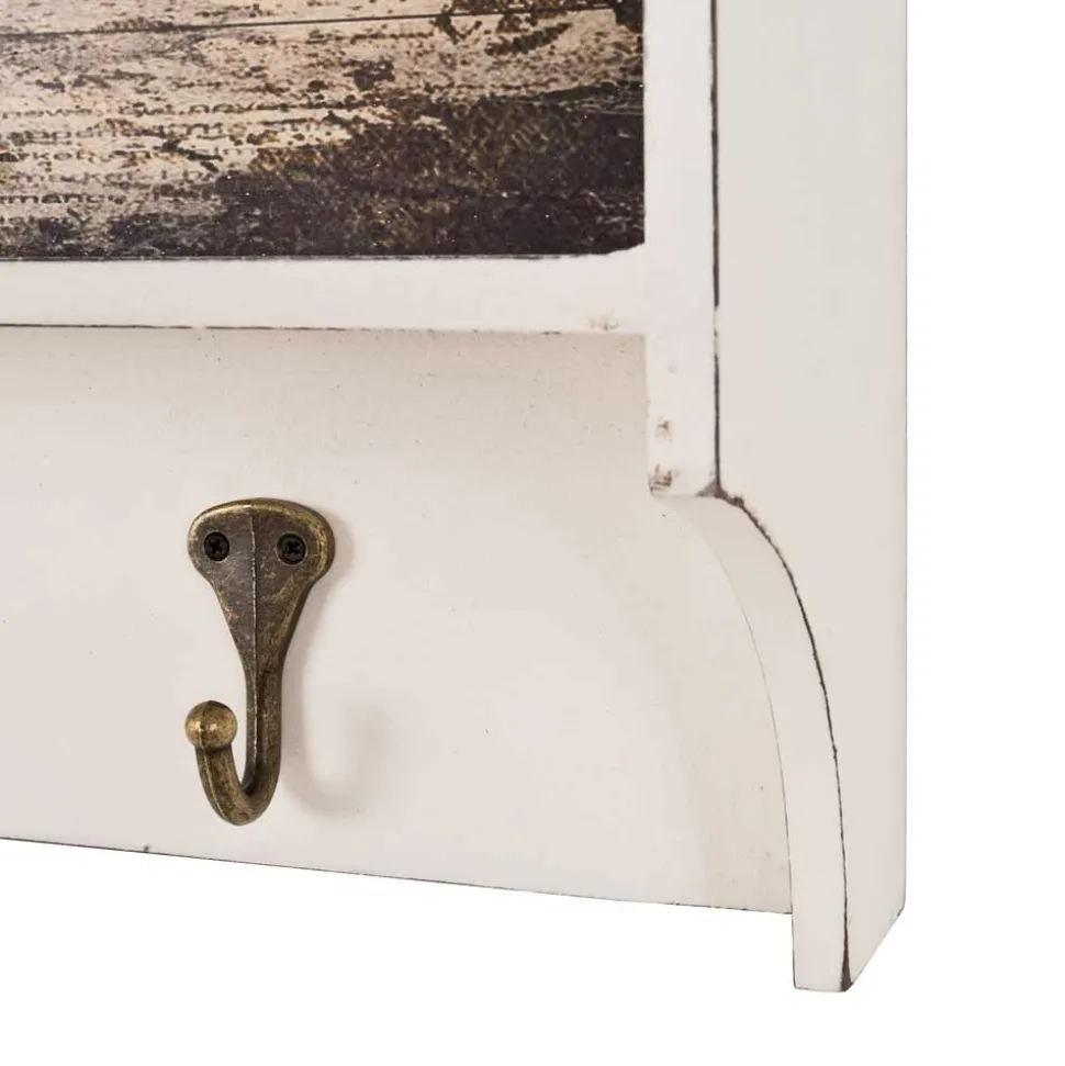 Wandgarderobe Ginnos in Weiß Braun