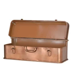 Wandkonsole in Koffer Optik Rommino aus Metall Kupferfarben