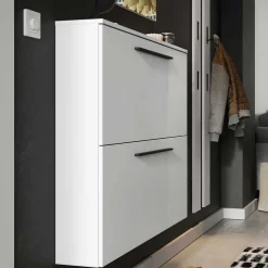Wandmontage Schuhschrank in Weiß - Zyana