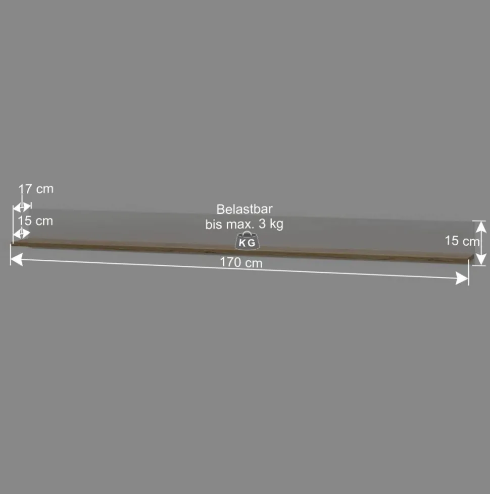 Wandregal Hängeboard 170 cm breit - Nonessia