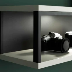 Wandregal in Weiß und Schwarzgrau - Loazin