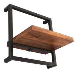 Wandregal Set aus Metall & Massivholz - Fiorda (siebenteilig)