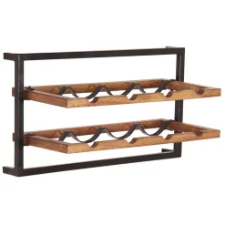 Wandregal Set aus Metall & Massivholz - Fiorda (siebenteilig)