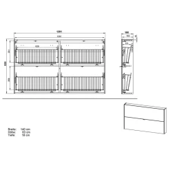 Wand-Schuhkommode mit zwei Klappen - Sidgarus