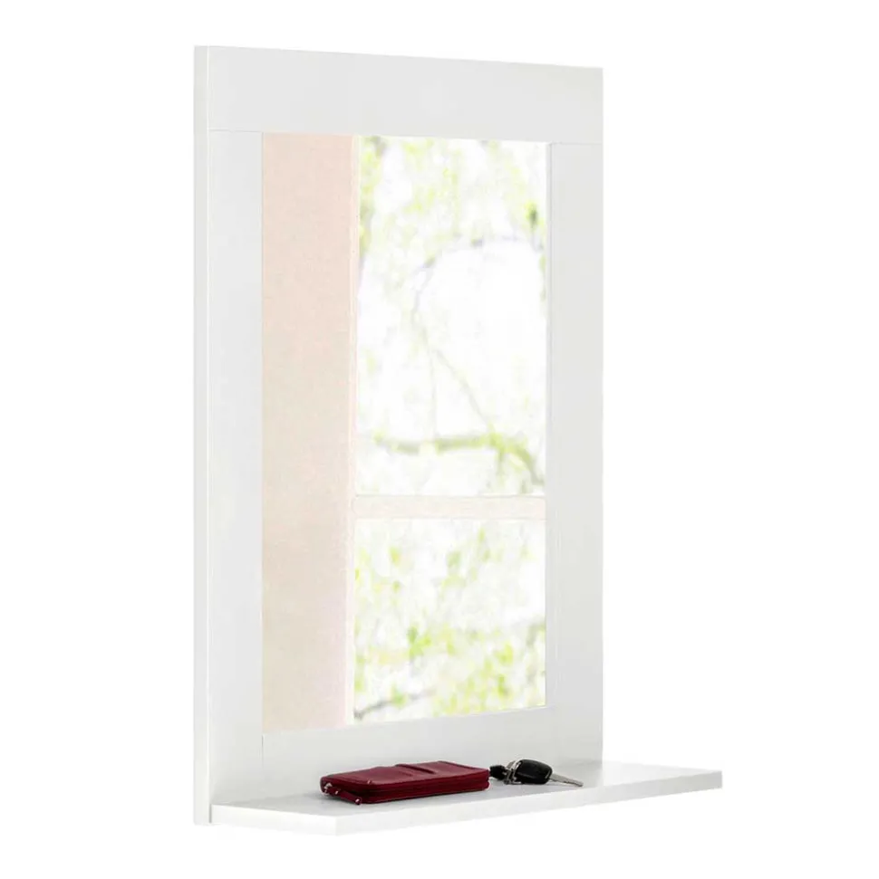 Wandspiegel in Weiß mit Ablage - Gorgona