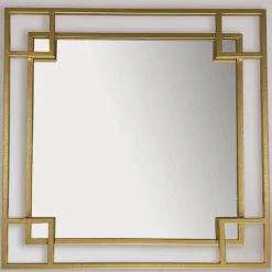 Wandspiegel mit Metallrahmen in Gold - Vulcanos