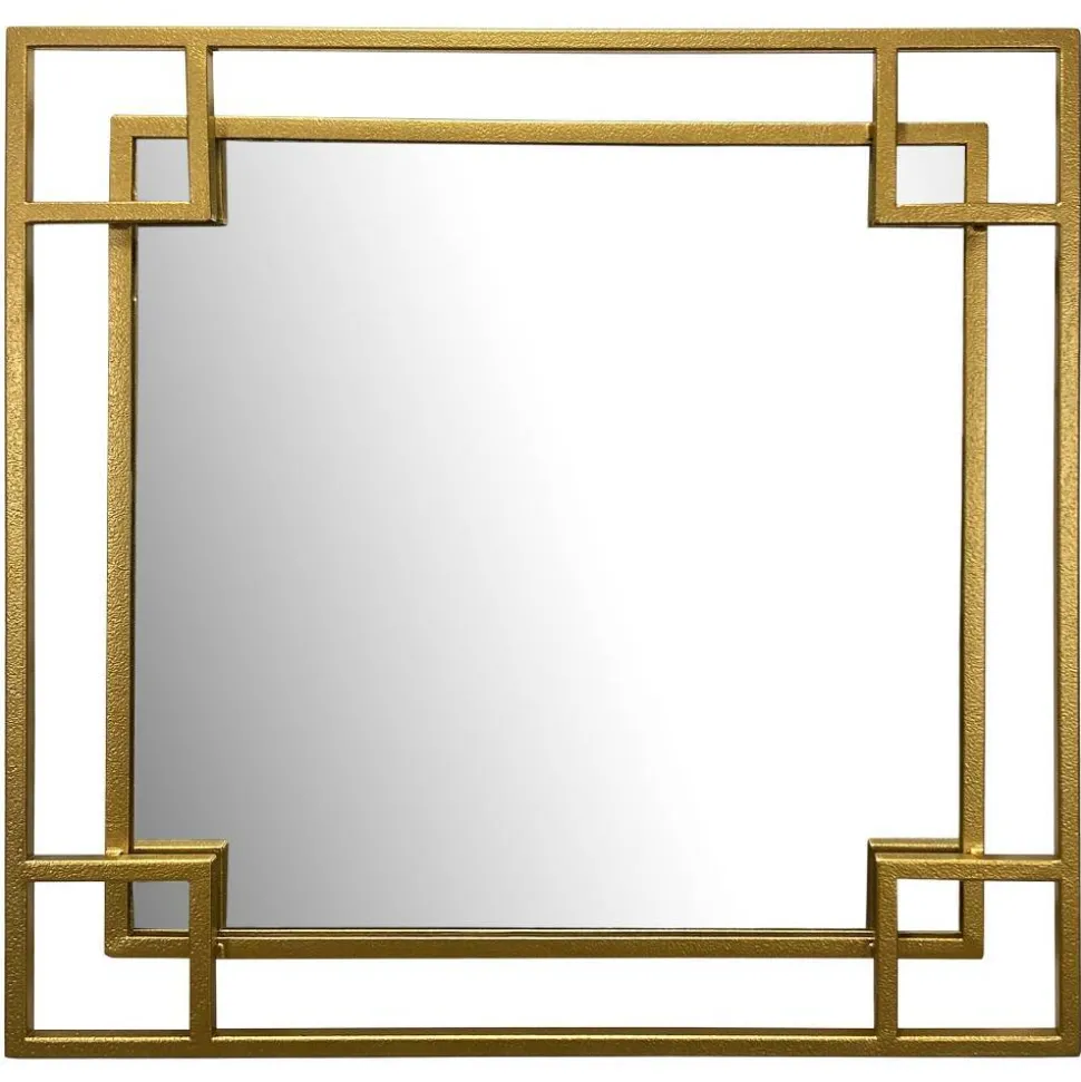 Wandspiegel mit Metallrahmen in Gold - Vulcanos