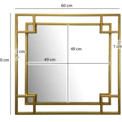 Wandspiegel mit Metallrahmen in Gold - Vulcanos
