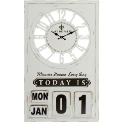 Wanduhr mit Kalender im Vintage Look - Rissino