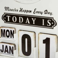 Wanduhr mit Kalender im Vintage Look - Rissino