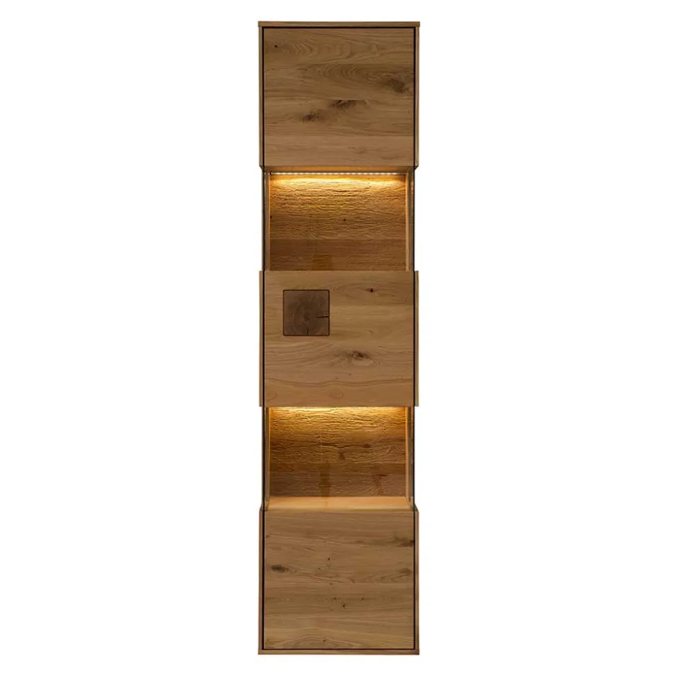 Wand-Vitrine aus Wildeiche Massivholz - Millena