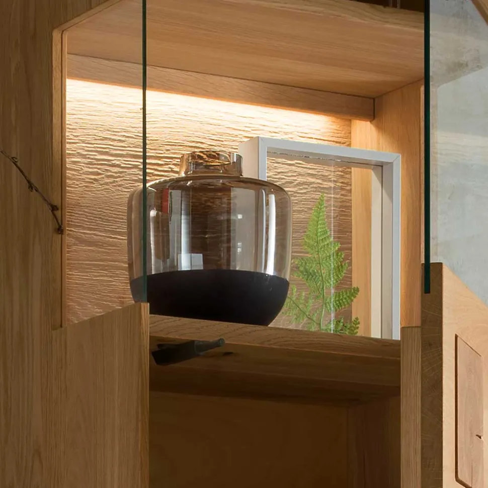 Wand-Vitrine aus Wildeiche Massivholz - Millena
