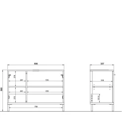 Waschbecken Unterschrank in Hellgrau - Dolida