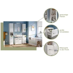 Waschbecken Unterschrank mit Doppeltür - 60cm breit - Whale