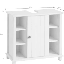 Waschbeckenschrank aus Holz in Weiß - Cilao