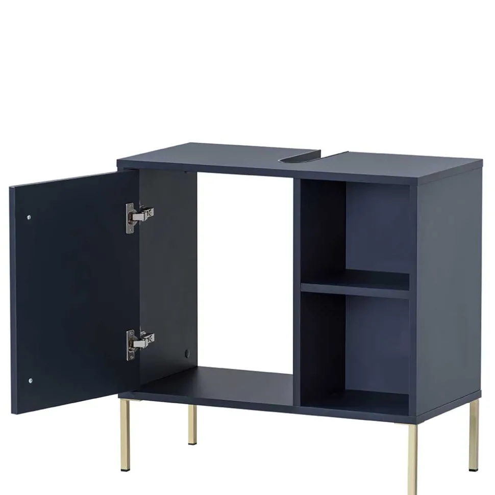 Waschbeckenschrank in Dunkelblau mit Gold - Chinale