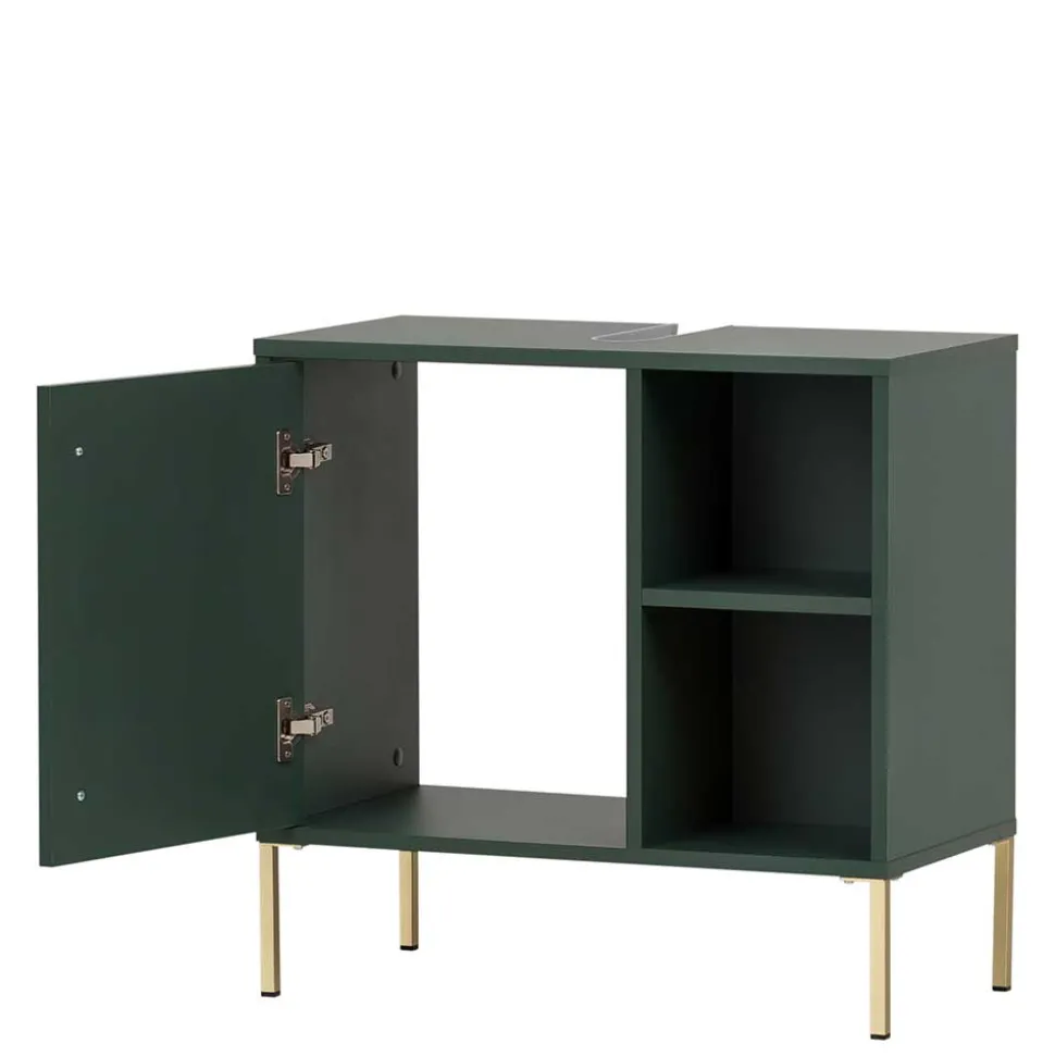 Waschbeckenschrank in Dunkelgrün & Gold - Aqua