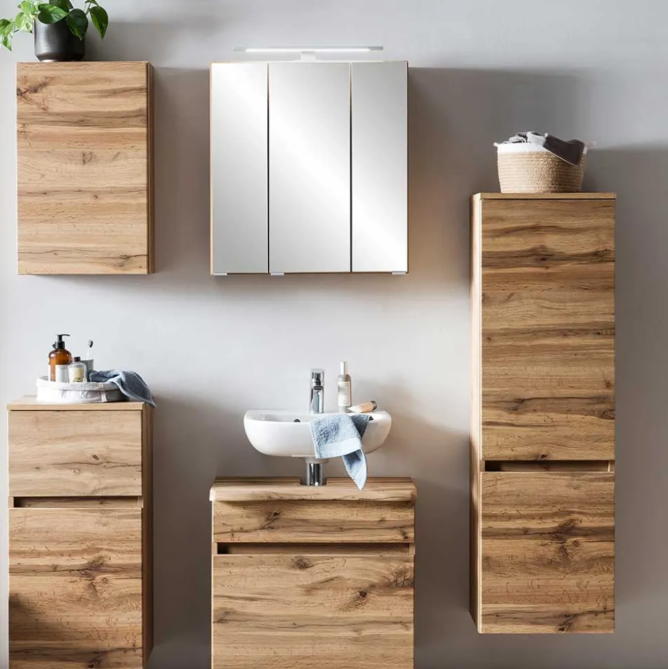 Waschbeckenschrank in Holzoptik Wildeiche - Drumias