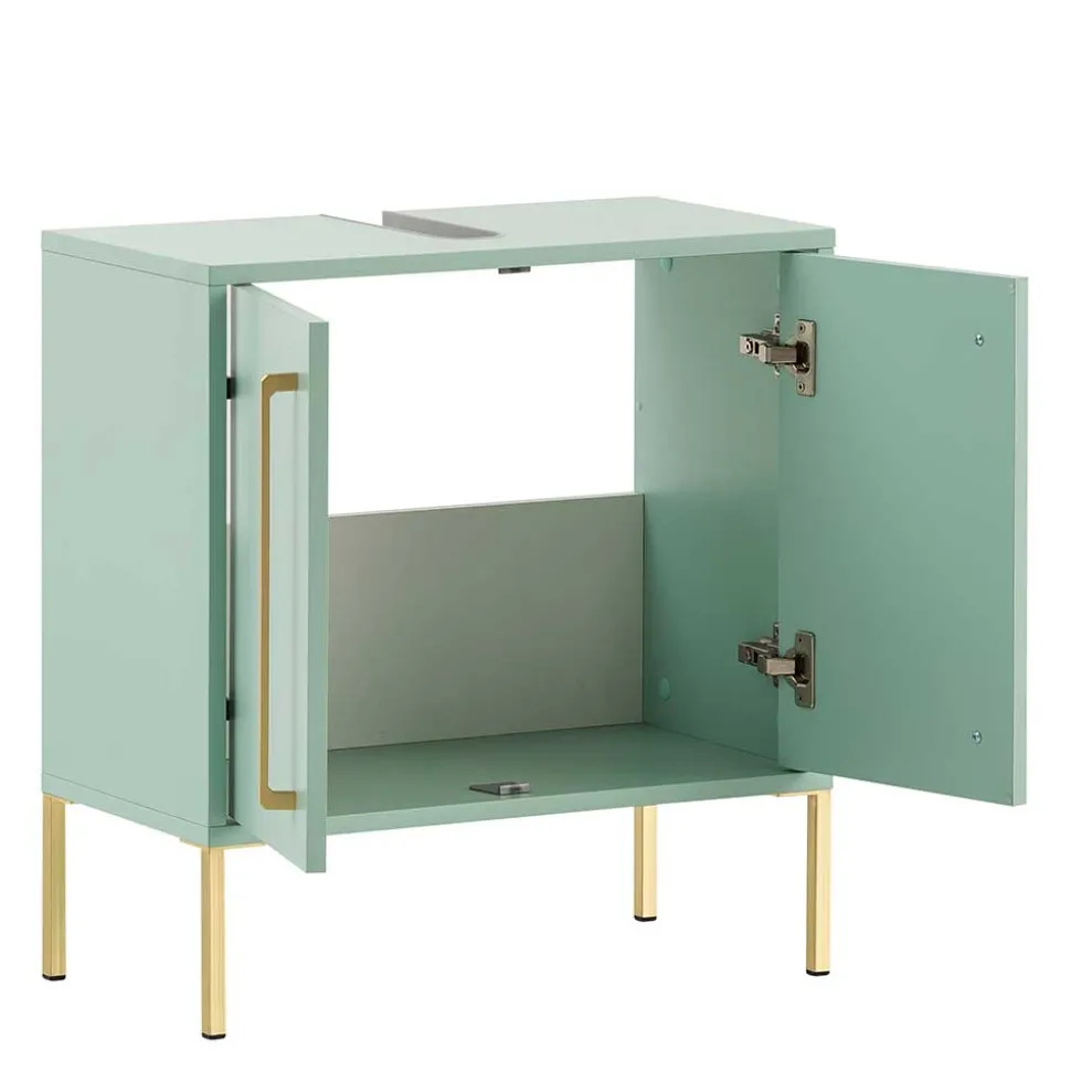 Waschbeckenschrank in Mintgrün & Gold - Aparcian