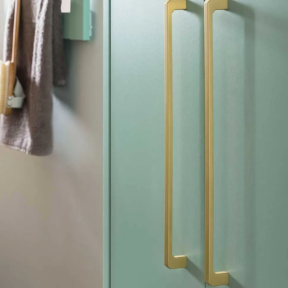 Waschbeckenschrank in Mintgrün & Gold - Aparcian