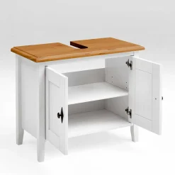 Waschbeckenschrank in Weiß & Kiefer Lauge - Sibiuta