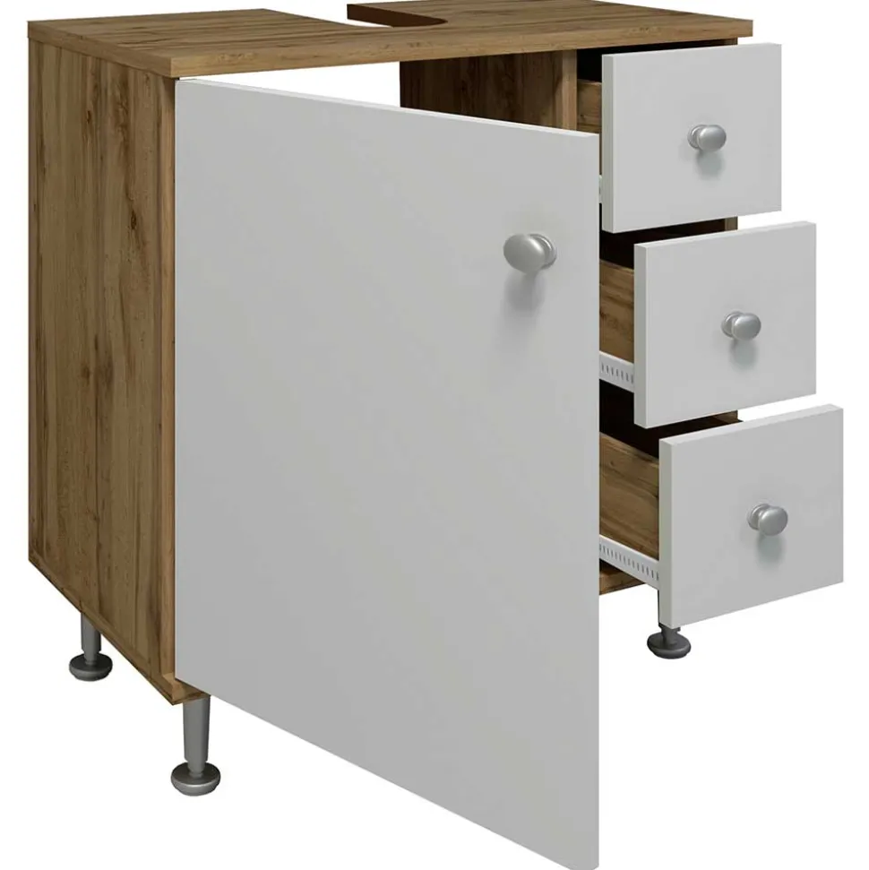 Waschbeckenschrank mit drei Schubladen & Tür - Nelani I