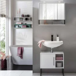 Waschbeckenschrank mit Spiegelschrank Set - Ismilav (zweiteilig)