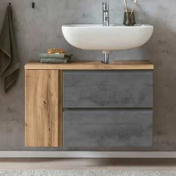 Waschbeckenschrank mit Tür & Klappe & Schublade - Mia