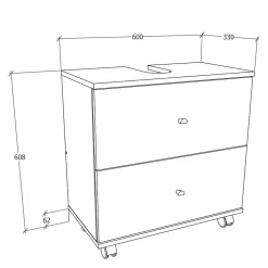 Waschbeckenschrank mit zwei Schubladen - Nelani