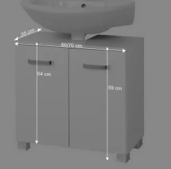 Waschbeckenschrank Sagunis in Weiß