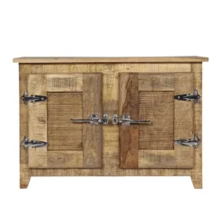 Waschbeckenschrank Suennas aus Mangobaum Massivholz