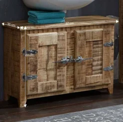 Waschbeckenschrank Suennas aus Mangobaum Massivholz