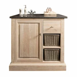 Waschbeckenschrank Vish in Eiche Bianco