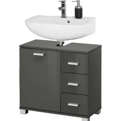 Waschbeckenunterschrank in Grau glänzend - Ulivia