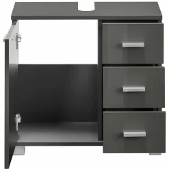 Waschbeckenunterschrank in Grau glänzend - Ulivia