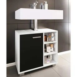 Waschbeckenunterschrank in Schwarz Weiß - Musone