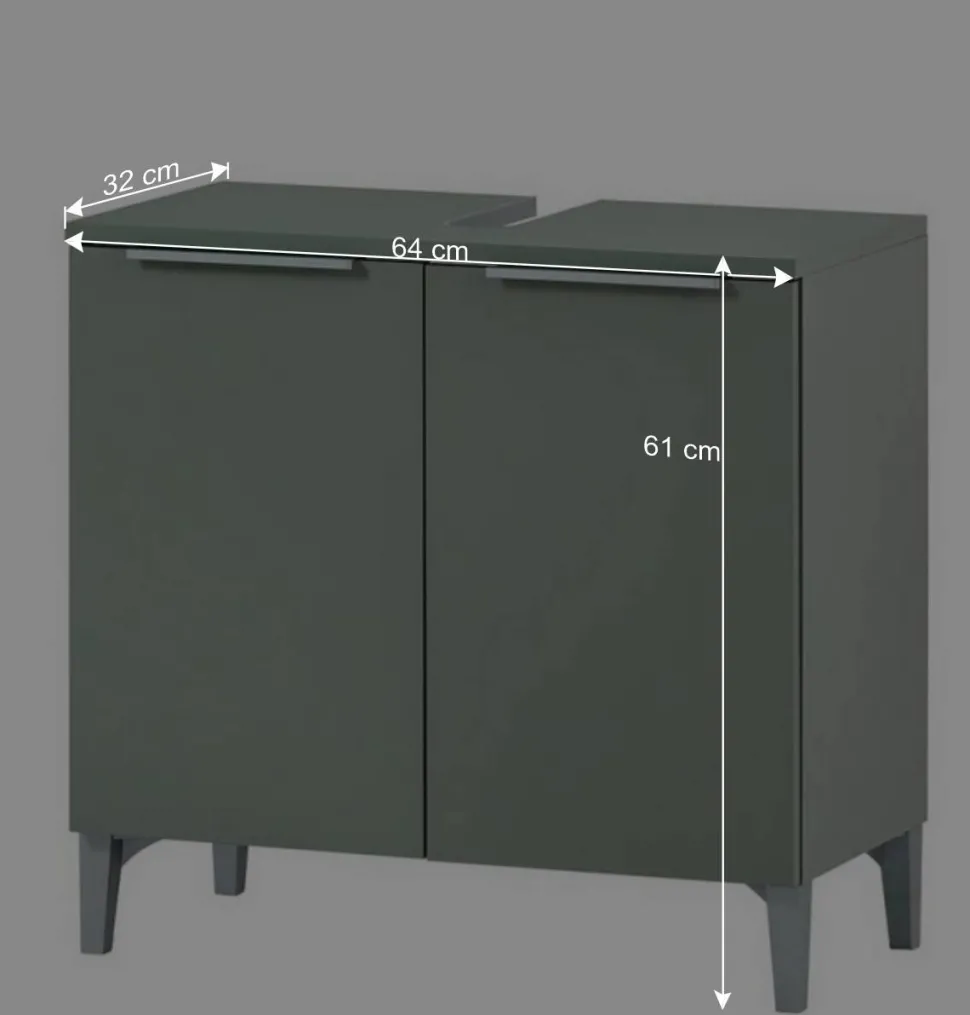 Waschbeckenunterschrank in Graugrün - Liz