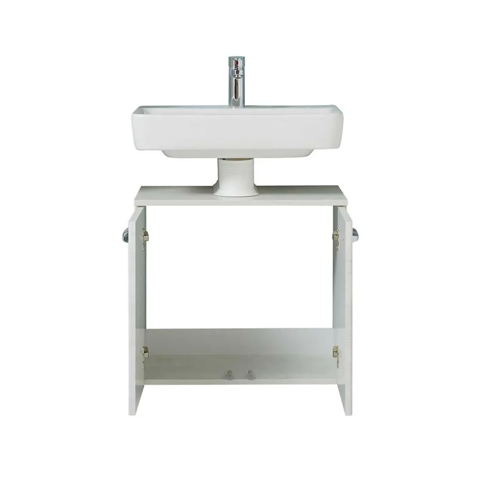 Waschbeckenunterschrank in Eiche Weiß Holzdekor - Smaranda