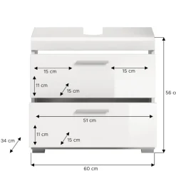 Waschbecken-Unterschrank in Weiß - Henriette