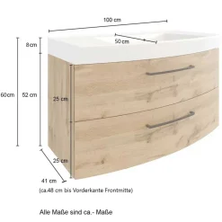 Waschkonsole in Holzdekor Wildeiche - Arazony