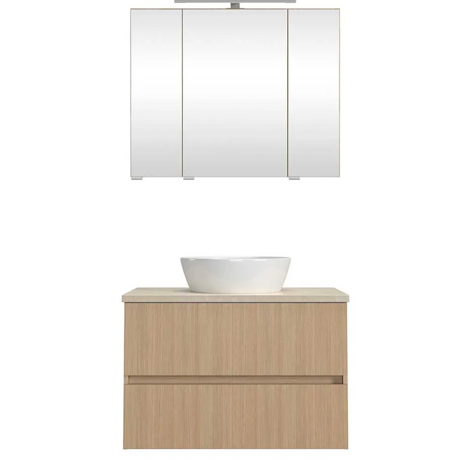 Waschkonsole und Spiegelschrank Set - Vibulam (zweiteilig)