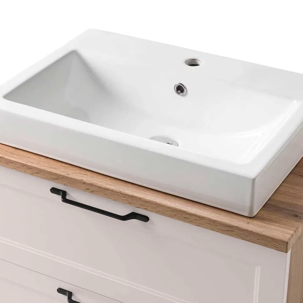 Waschkonsole und Spiegelschrank Set - Trioto (zweiteilig)