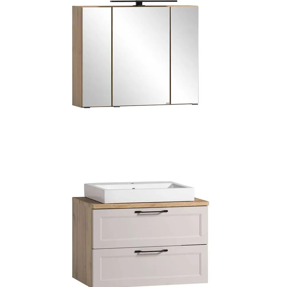 Waschkonsole und Spiegelschrank Set - Trioto (zweiteilig)